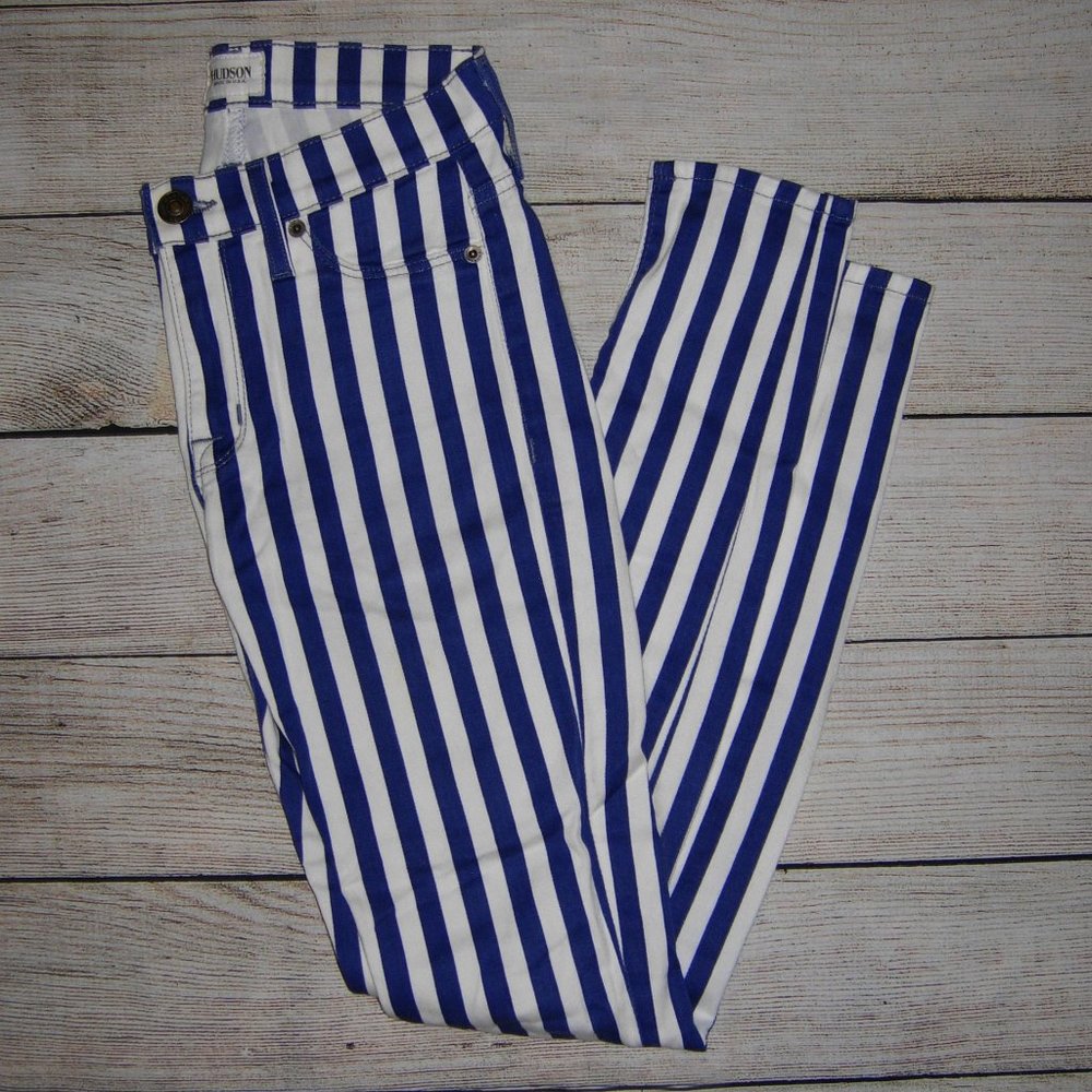 Hudson NICO Super Skinny Striped Jeans 24